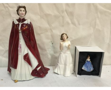 Royal Worcester; together with two Doulton figures