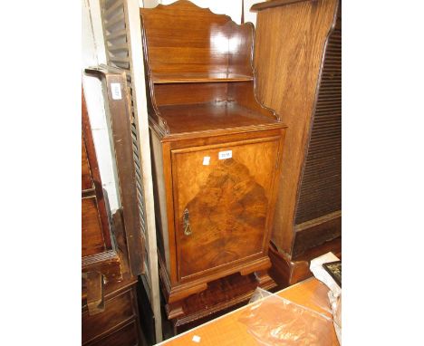 1930's Walnut bedside cabinet with a shelf back