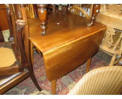 Mid 20th Century Ercol pale elm and beech drop-leaf dining table on splay supports together with a set of four stick back cha