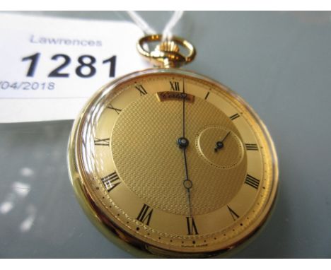 Certina gold plated fob watch, the gilt engine turned dial with Roman numerals and subsidiary seconds with a keyless movement