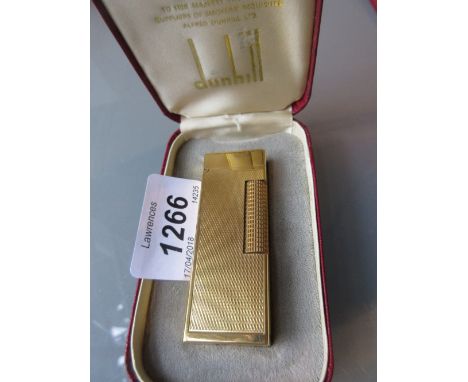 Dunhill gold plated cigarette lighter in original box