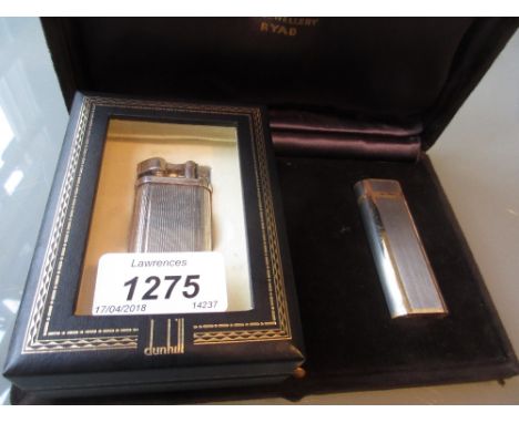 Dunhill silver plated cigarette lighter together with a Cartier cigarette lighter