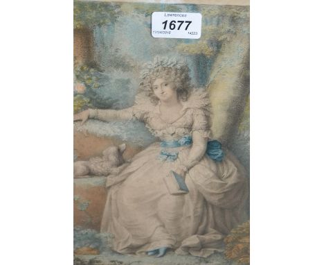 Late 18th or early 19th Century coloured stipple engraving, portrait of Maria Cosway after R. Cosway