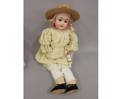 Max Handwerck, German bisque headed doll with sleeping eyes, open mouth and four teeth