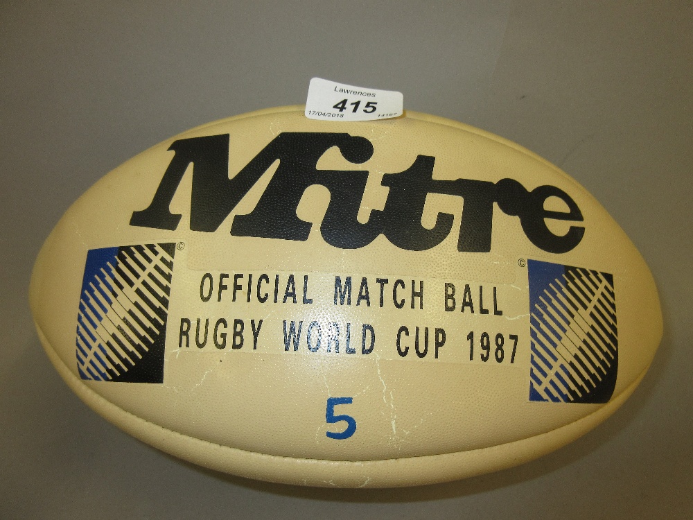 Official Rugby World Cup 1987 match ball, signed by the England 21 and