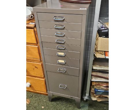 Vintage Metal Office cabinet of 9 Drawers 