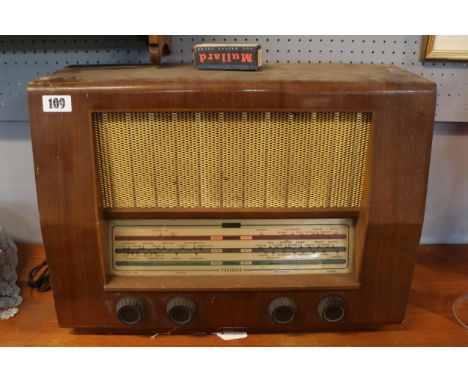 Ferguson Walnut cased Radio with Mullard Valve 