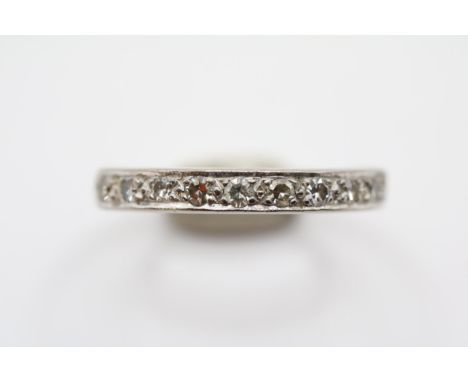 18ct White Gold Diamond Set Half Eternity ring Size O. 3.8g total weight 