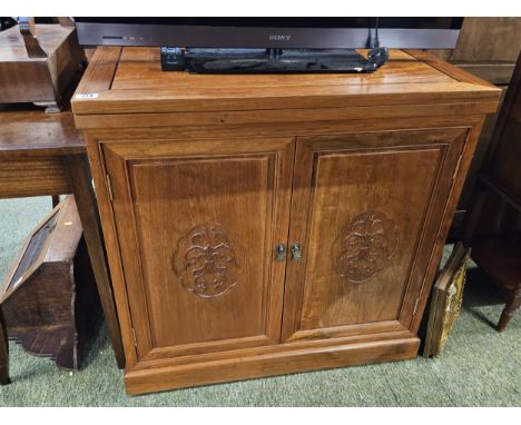 Asian Heavy Buffet cabinet with fitted interior and pull out top 