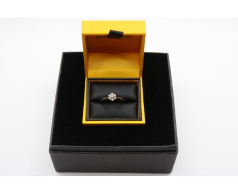 Boxed Goldsmiths 9ct Diamond Daisy set ring Size C. 1.8g total weight 