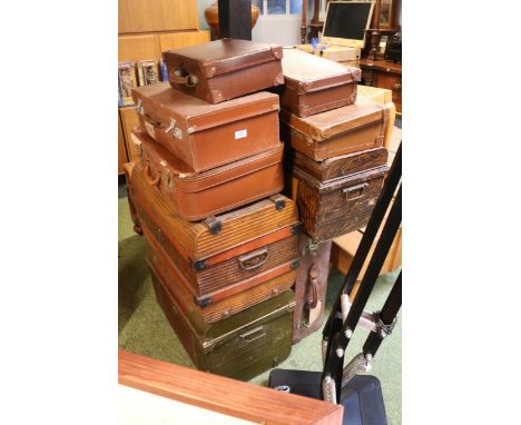 Large collection of Vintage Cases and travelling trunks 
