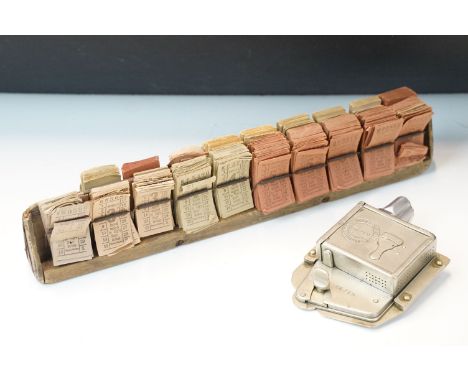 20th century 'The Bell Punch and Printing Co' 66719 patented bus ticket machine together with a collection of unused tickets 