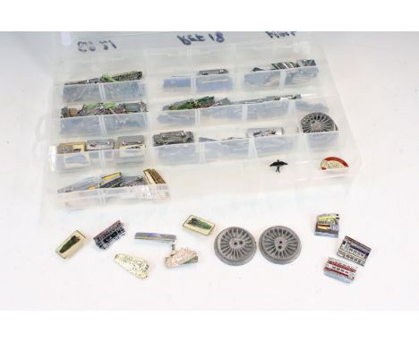 A large collection of railway and tram related enamel badges, mostly shaped examples to include steam, electric and diesel tr