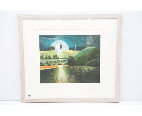 David Inshaw (British, b.1943), Silbury Hill at Night, etching, signed in pencil lower right and dated 1994, inscribed 'Proof