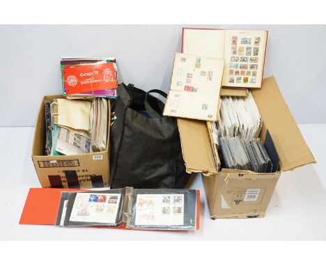 A large collection of British, Commonwealth and world stamps within various albums together with a large quantity of first da