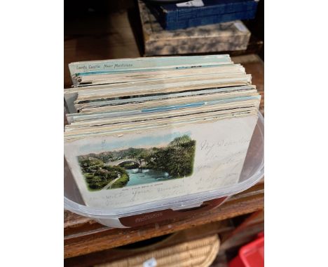A small tub of Vintage Postcards 