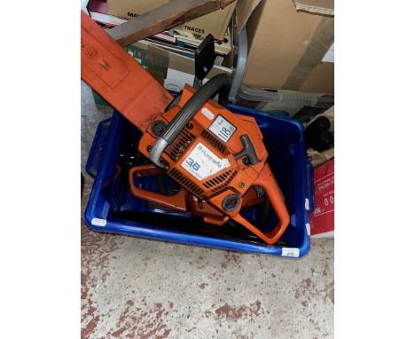 A Husqvarna 36 air injection petrol chainsaw in working order, together with another Husqvarna 141 (spares and repairs). 
