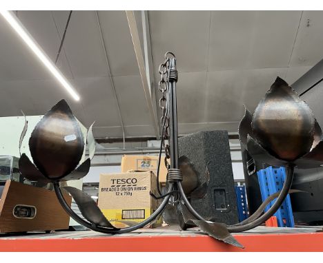 A modern three branch light fitting. 