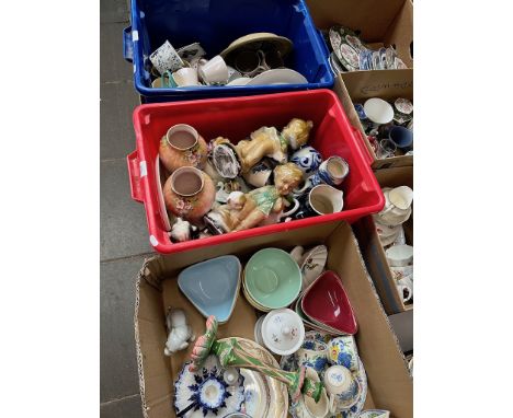 3 boxes of mixed ceramics including Masons Regency tea ware, vases, jugs, Poole tea ware, Hornsea, Paragon, Wedgwood etc 