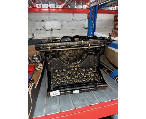 A vintage Underwood typewriter. 