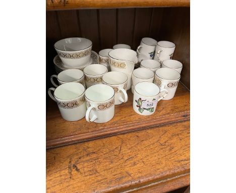 Wedgwood Marguerite 18 piece coffee set for 8 people with Royal Worcester set of 6 coffee cups and saucees in pattern Z2623 