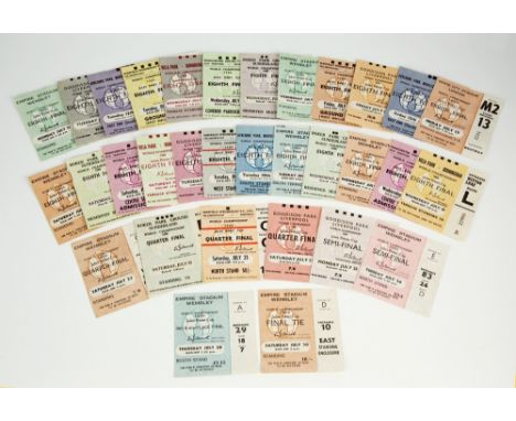 A complete, original set of 32 used 1966 World Cup ticket stubs a rare set of every one of the 32 match tickets for all of th