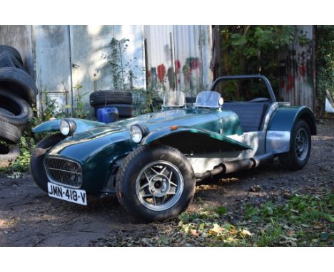 A 1991 Lotus 7 evocation, Isle of Man registered, chassis number 001C9203048, green.  This is the second car to be offered fr