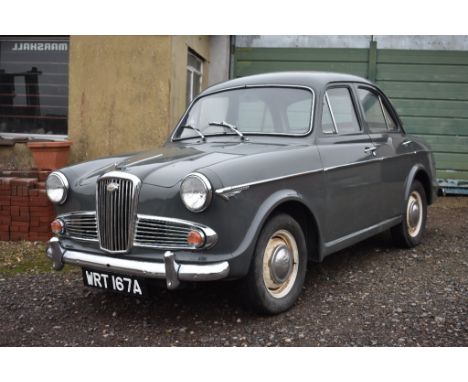 A 1963 Wolseley 1500 saloon, registration number WRT 167A, chassis number WHS2 15361, engine number 3326, grey. Finished in a