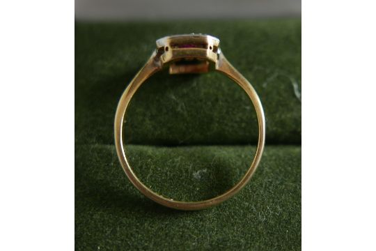 Antique 18 Karat Gold Ruby Diamond Ring Uk Size O With 18 Karat Gold Ruby Diamond Ring