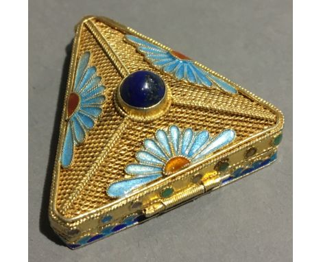 A Chinese silver and enamel box