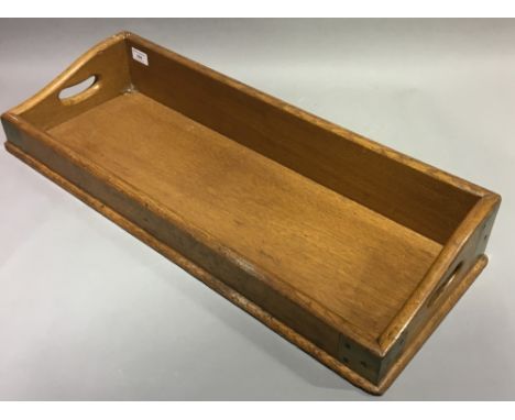 A Victorian oak book trough