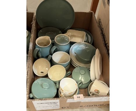 Two boxes of Denby crockery