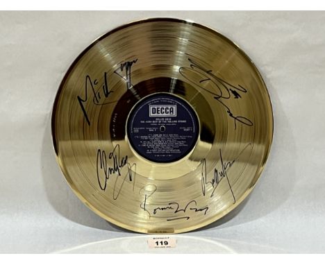 The Rolling Stones, Rolled Gold, The Very Best of The Rolling Stones. A facsimile signed gold disc
