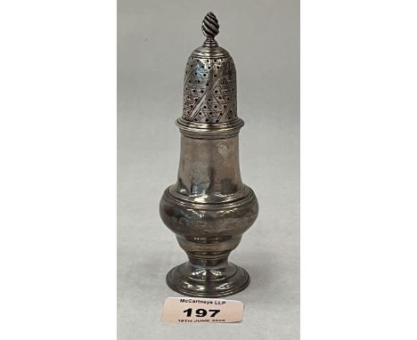 A George III silver pepperette. London 1764. 5¼" high. 3ozs