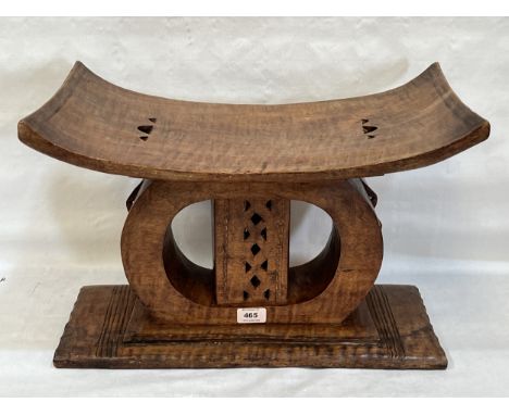A Ghanaian Ashanti tribal carved wood chief's stool. 20"w x 13"h