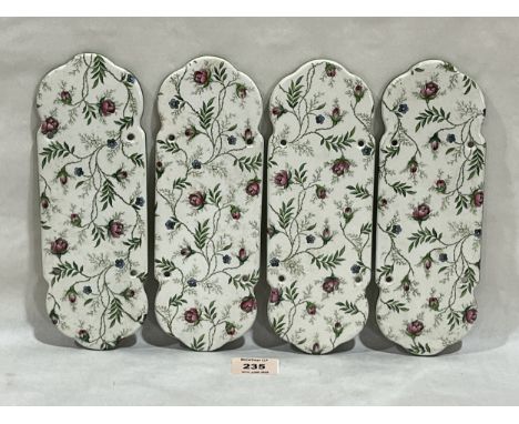 Four Copeland Spode door finger plates. 9½" high