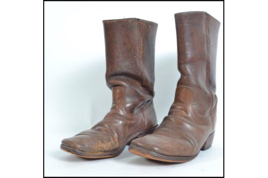 A pair of original mens American ' Frye ' leather cowboy A pair of original mens American ' Frye ' leather cowboy