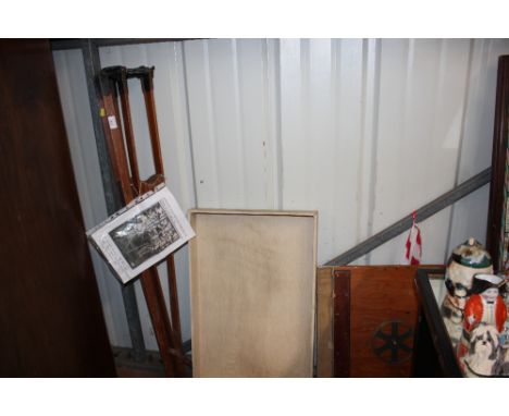 A WW2 period Officers or Soldiers surveyors level stand with tables