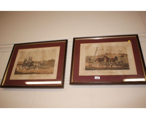 A pair of coloured prints "A Sporting Tandem" and "A Hunting Phaeton"