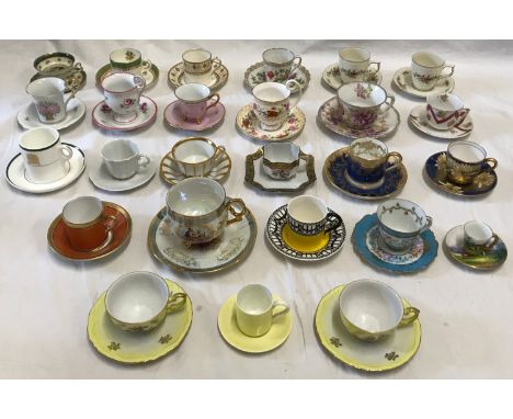 A collection of 26 fine china cups and saucers to include, Royal Worcester, Wedgewood, Limoges, Dresden, Crown Staffordshire,