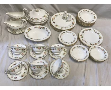 A Wedgwood Mirabelle part dinner set to include 6 large plates 27cms d, 10 large bowls 20.5cms d, 3 dinner plates 23cms d, 6 
