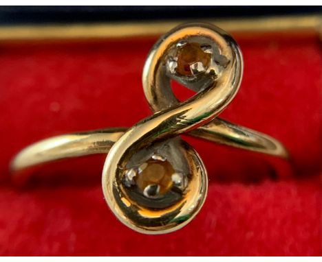 A ladies gem set dress ring , size Q. Tested as 9ct gold. 3gms.Condition ReportGood condition.