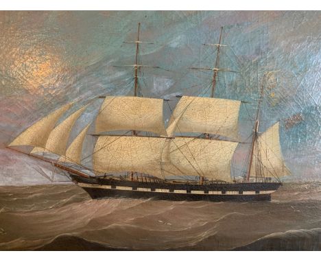 William Griffin oil on canvas of a ship's portrait signed lower left W Griffin Nr Hull 1859. 72.5cms x 108cms.Condition Repor