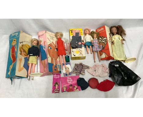 Toy dolls (1960/70s) to include Tressy doll with box, Mary Make up with box, Toots with box, Sindy doll, Patch clothing and e