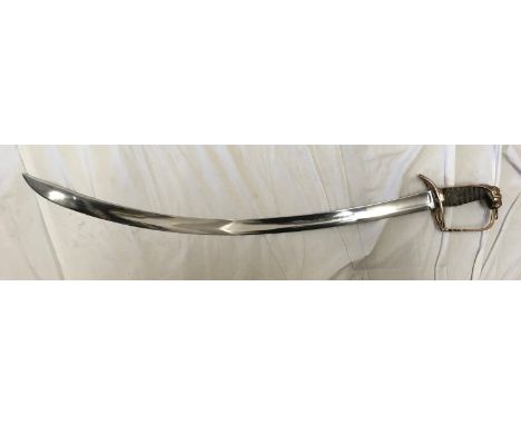 A light cavalry sword circa 1800 with brass lions head handle. Blade length approx. 76cms, overall length 88cms.Condition Rep