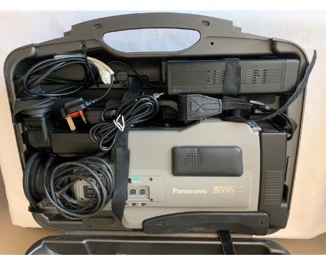 A cased Panasonic  S VHS movie camera. Not tested.Condition ReportNot tested.