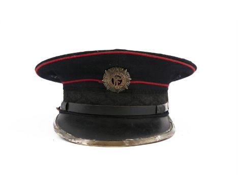 A 1940S IRISH FREE STATE ARMY BAND CAP, by Johnathan Richards & Co, Dublin, with enamelled badge, the conjoined letters ''FF'