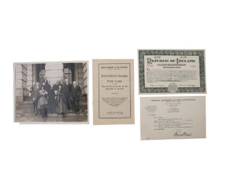 A REPUBLICAN BOND CERTIFICATE, Ten Dollars, issued January 24th 1920 by De Valera, President of the Elected Government of the