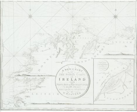 WILLIAM HEATHER Chart of the North Coast of Ireland The title is in a circular frame in the centre and reads A New Chart Of T