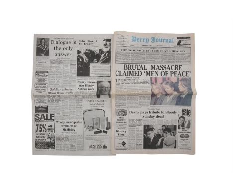 HEANEY, SEAMUS (1939-2013),The Road to Derry, A copy of the ‘Derry  Journal’ for 31 January 1997, newspaper folio, 28 pp, con